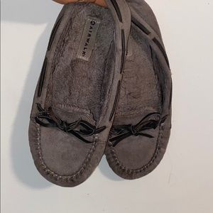 women's grey moccasins